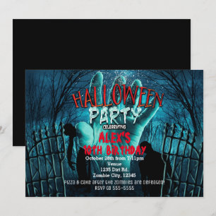 Zombie-Halloween-Kostenparty-Einladungen Einladung