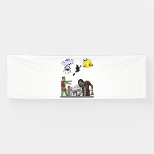 Zombie Halloween Land 2,5x8 Vinyl Banner