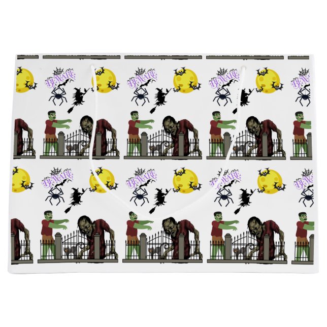 Zombie Halloween Land Große Geschenktasche Geschenktüte (Vorderseite)