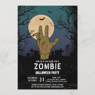 Zombie-Halloween-Party-Apokalypsegraveyard-Hand Einladung