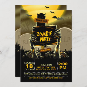 Zombie Halloween-Party Einladung