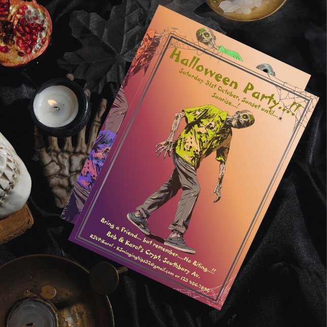 Zombie Halloween-Party Einladung (Zombie Halloween Party Invitation)