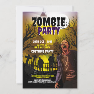 Zombie Halloween-Party Kostüme Horror Einladung