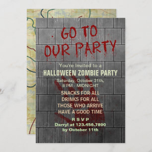 Zombie Halloween-Party Untote Apokalypse Bloody Einladung