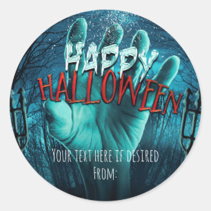 Zombie-Halloween-Partygeschenk Runder Aufkleber