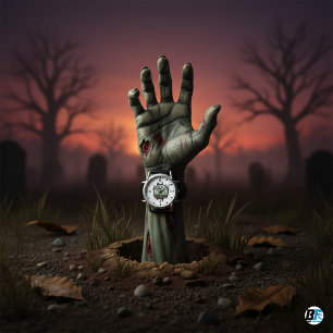 Zombie Hand Breaking through Ground Vintag 2025 Armbanduhr