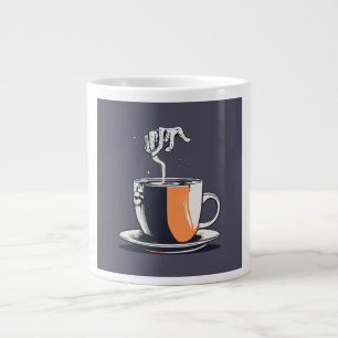 Zombie-Hand greift nach Kaffee – Minimalistischer  Jumbo-Tasse
