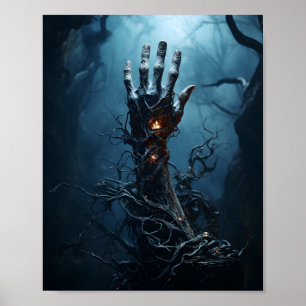 Zombie-Hand kommt aus ernstem Beängstigendem Hallo Poster