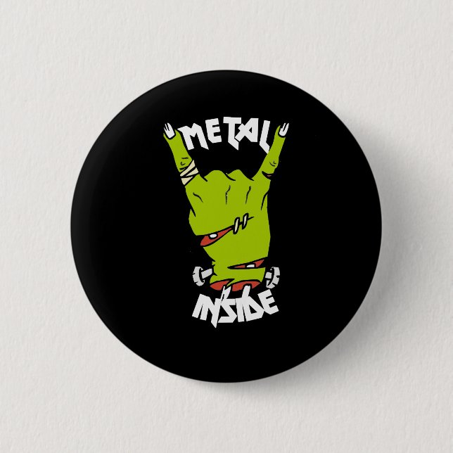 Zombie-Hand-Metall-Innen-Knopf Button (Vorderseite)