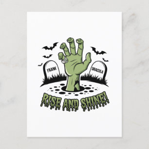 Zombie Hand Rising Halloween Design Spaß und Spook Postkarte