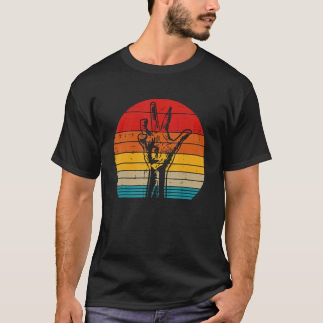 Zombie Hand Sunset Retro Halloween Kostüm Männer W T-Shirt (Vorderseite)