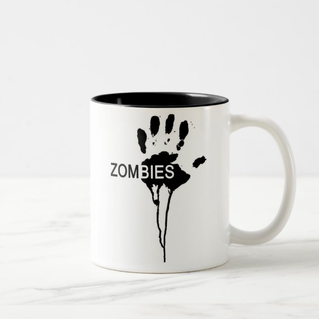 Zombie-Hand Zweifarbige Tasse (Rechts)