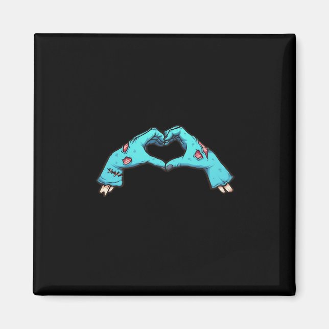 Zombie Hands Heart Halloween Spooky Magnet (Vorne)