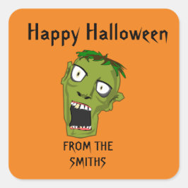 ZOMBIE HAPPY HALLOWEEN SQUARE STICKER