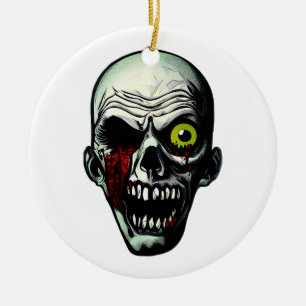Zombie Head Keramik Ornament