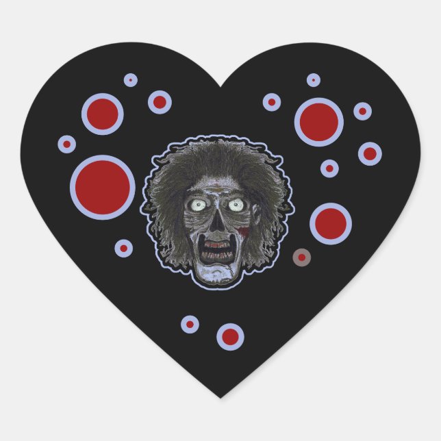 Zombie Heart Black Herz-Aufkleber (Vorderseite)