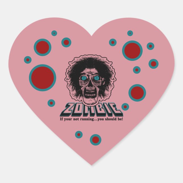 Zombie Herz pink Herz-Aufkleber (Vorderseite)