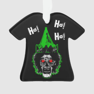 Zombie - Ho! Ho! Ho, auf schwarz! Ornament