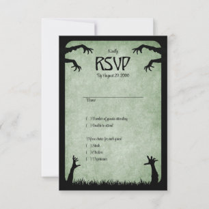 Zombie Horror Halloween Hochzeit RSVP Karte