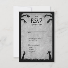 Zombie Horror Halloween Hochzeit RSVP Karte
