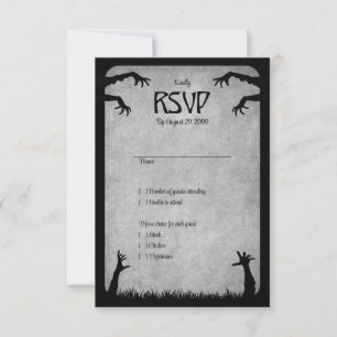 Zombie Horror Halloween Hochzeit RSVP Karte