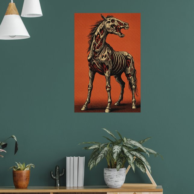 Zombie Horse on Bold Orange Scene Poster (Wohnzimmer 1)
