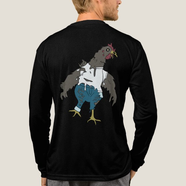 Zombie-Huhn Tri-Blend Shirt (Rückseite)