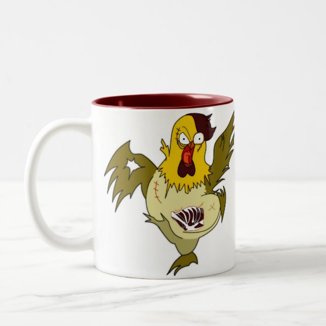 Zombie-Huhn Zweifarbige Tasse (Links)