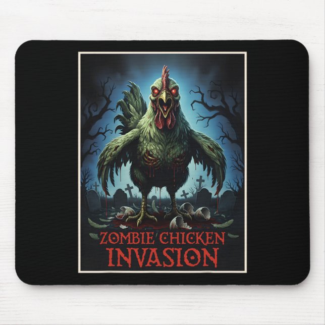 Zombie-Hühner-Invasion Untote Farm Horror  Mousepad (Vorne)