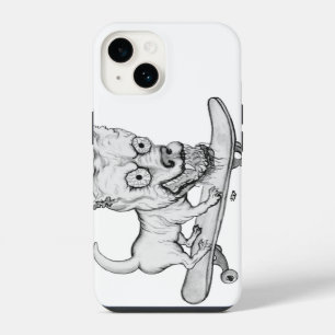 Zombie Hund , mein kleiner Lieber Hund auf Skatebo iPhone 14 Hülle