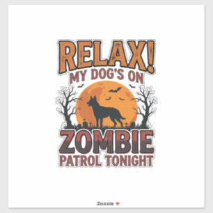 Zombie-Hund-Patrouille Vintage-Halloween-Shirt-Des Aufkleber