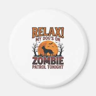 Zombie-Hund-Patrouille Vintage-Halloween-Shirt-Des Magnet