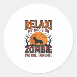 Zombie-Hund-Patrouille Vintage-Halloween-Shirt-Des Runder Aufkleber