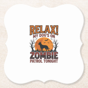 Zombie-Hund-Patrouille Vintage-Halloween-Shirt-Des Untersetzer