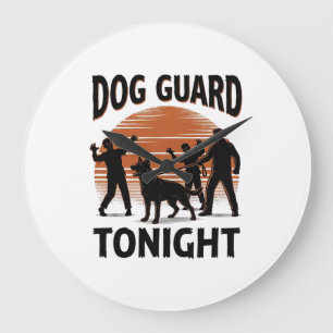 Zombie-Hunde-Patrouille Vintage-Halloween-Shirt_1 Große Wanduhr
