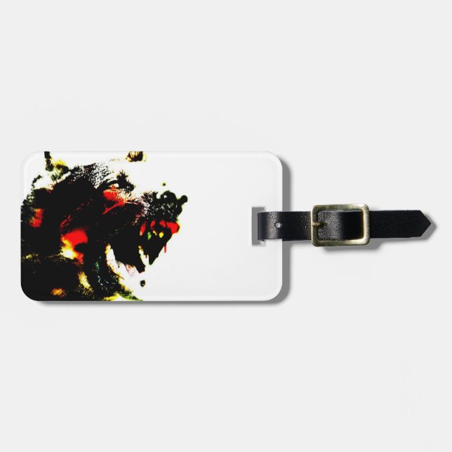 Zombie-HundeGepäckanhänger mit Lederband Gepäckanhänger (Vorderseite horizontal)