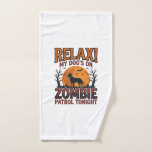 Zombie-Hundepatrouille Vintage-Halloween-Shirt-Des Handtuch