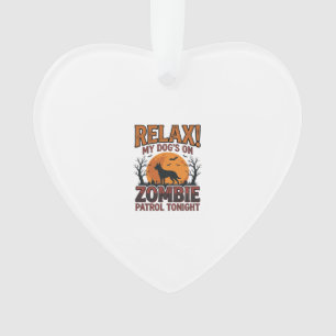 Zombie-Hundepatrouille Vintage-Halloween-Shirt-Des Ornament