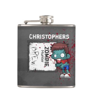 Zombie Hunter Brew Creepy Cool Personalisiert Flachmann