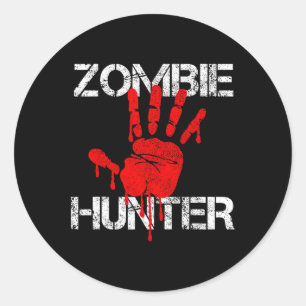 Zombie Hunter Halloween Jagd Blut Hand Outfit Runder Aufkleber