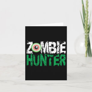 Zombie Hunter Halloween-Shirt Niedlich mit einem A Karte
