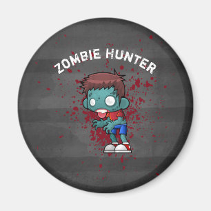 Zombie Hunter mit Spritzer Creepy Cool Magnet