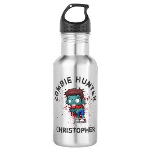 Zombie Hunter mit Spritzer Creepy Cool Trinkflasche