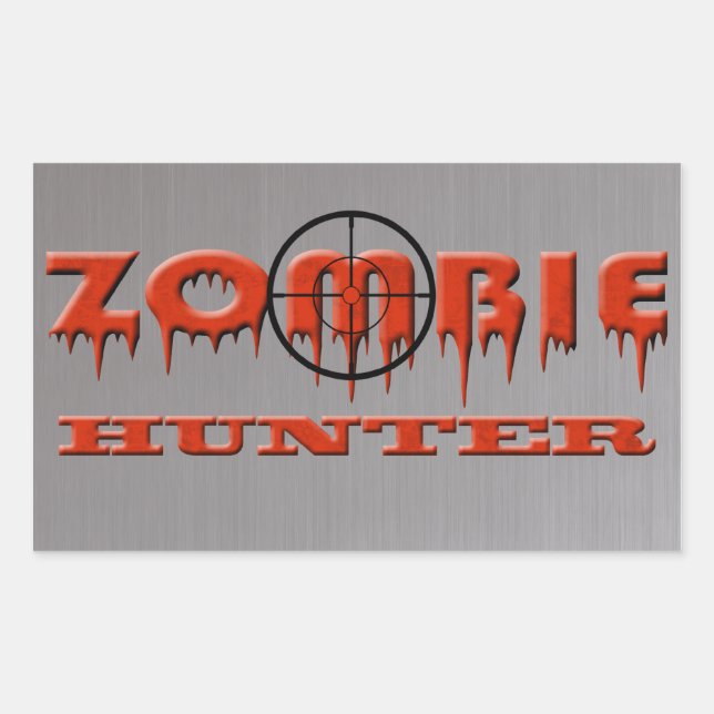 Zombie Hunter Rechteckiger Aufkleber (Vorderseite)