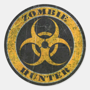 Zombie Hunter Runder Aufkleber