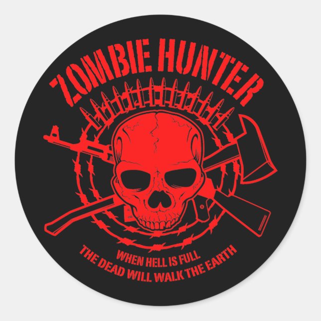 Zombie Hunter Sticker (Vorderseite)