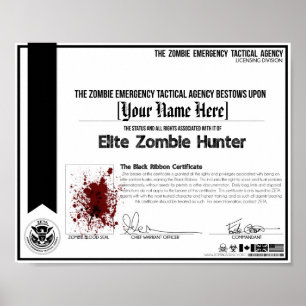 Zombie Hunter Zertifikat - ZETA! Poster