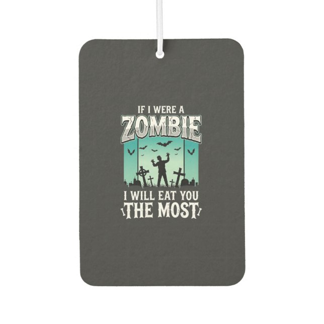 Zombie ich werde dich essen Halloween-Design_1 Autolufterfrischer (Vorderseite)