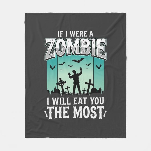 Zombie ich werde dich essen Halloween-Design_1 Fleecedecke (Vorderseite)