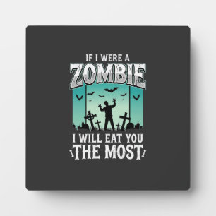 Zombie ich werde dich essen Halloween-Design_1 Fotoplatte